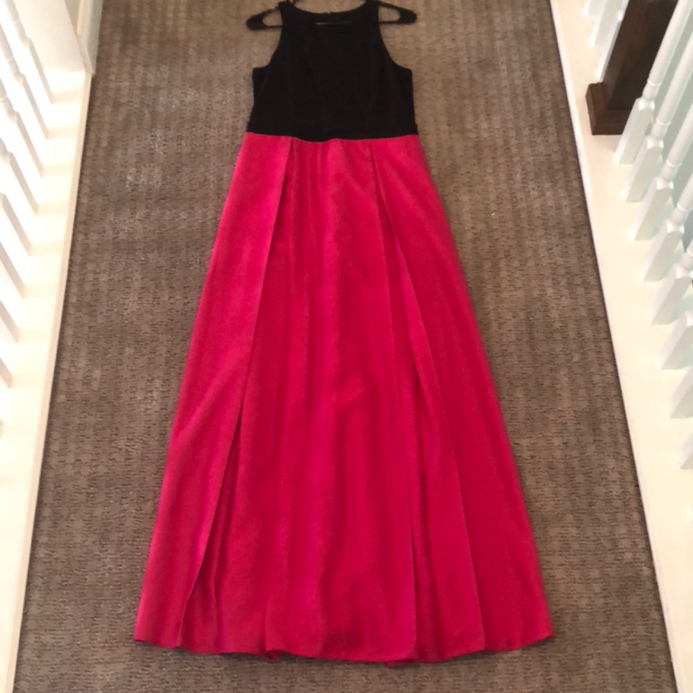 Pink and black dress with pockets